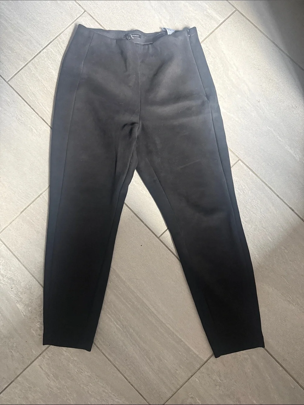 Banana Republic black suede leather pants